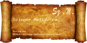 Szinger Melióra névjegykártya